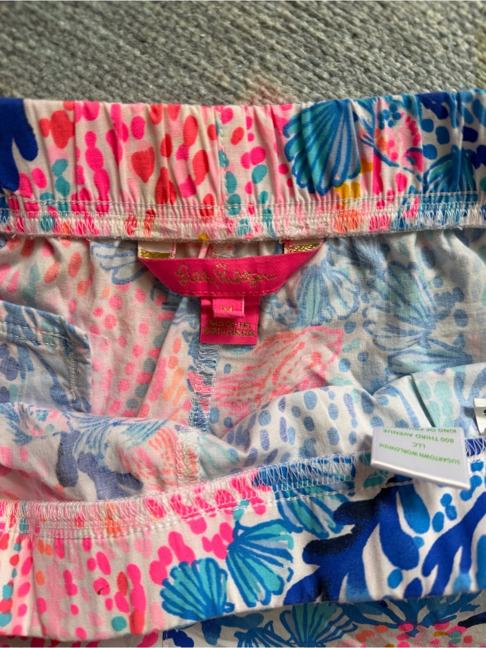 Lilly Pulitzer Pink & Blue Floral Athletic Shorts - Picture 3 of 3